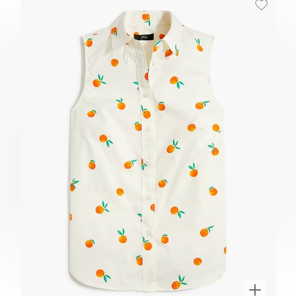 J Crew Factory Sleeveless Poplin Shirt in Signature Fit